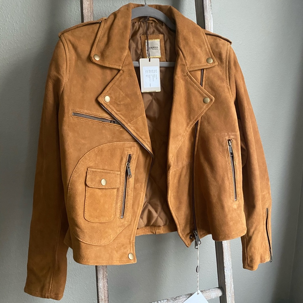 🌟🌟Genuine suede biker jacket size 42